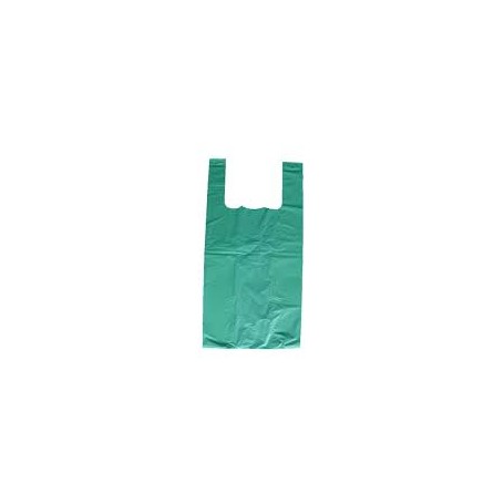 Bolsa plástico 42x53 cm Asas Camiseta Kg. Verde Reciclada